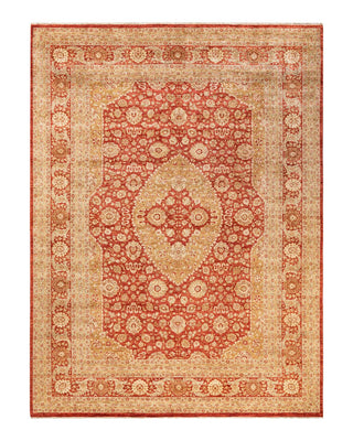Traditional Mogul Orange Wool Area Rug 8' 4" x 11' 4" - Solo Rugs