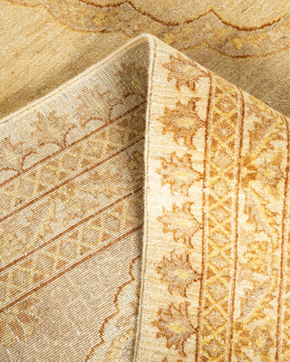Contemporary Eclectic Ivory Wool Area Rug 9' 3" x 12' 6" - Solo Rugs