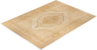 Contemporary Eclectic Ivory Wool Area Rug 9' 3" x 12' 6" - Solo Rugs