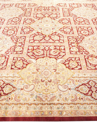 Traditional Mogul Red Wool Area Rug 9' 2" x 12' 4" - Solo Rugs