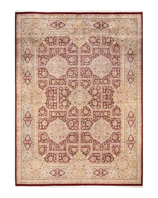 Traditional Mogul Red Wool Area Rug 9' 2" x 12' 4" - Solo Rugs