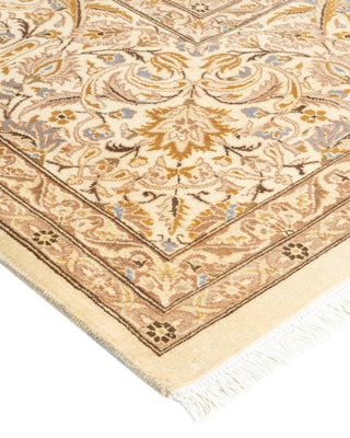 Traditional Mogul Ivory Wool Area Rug 9' 2" x 12' 2" - Solo Rugs