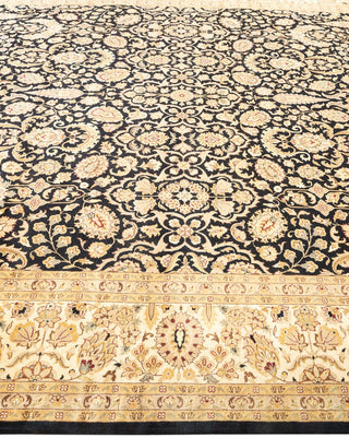 Traditional Mogul Black Wool Area Rug 8' 2" x 10' 4" - Solo Rugs
