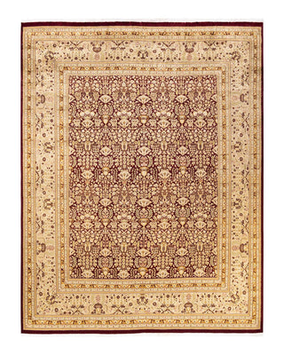 Traditional Mogul Red Wool Area Rug 8' 1" x 10' 5" - Solo Rugs