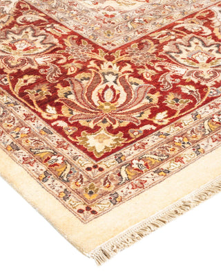 Traditional Mogul Ivory Wool Area Rug 9' 1" x 12' 4" - Solo Rugs