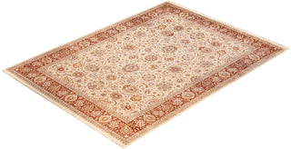 Traditional Mogul Ivory Wool Area Rug 9' 1" x 12' 4" - Solo Rugs