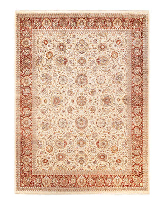 Traditional Mogul Ivory Wool Area Rug 9' 1" x 12' 4" - Solo Rugs