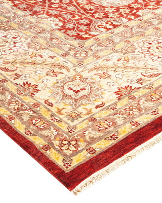 Traditional Mogul Orange Wool Area Rug 8' 1" x 10' 3" - Solo Rugs