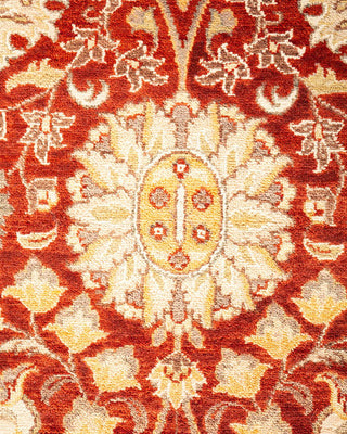 Traditional Mogul Orange Wool Area Rug 8' 1" x 10' 3" - Solo Rugs