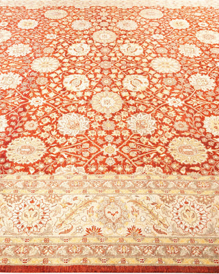 Traditional Mogul Orange Wool Area Rug 8' 1" x 10' 3" - Solo Rugs