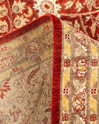Traditional Mogul Orange Wool Area Rug 8' 1" x 10' 3" - Solo Rugs