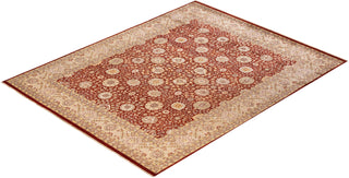 Traditional Mogul Orange Wool Area Rug 8' 1" x 10' 3" - Solo Rugs