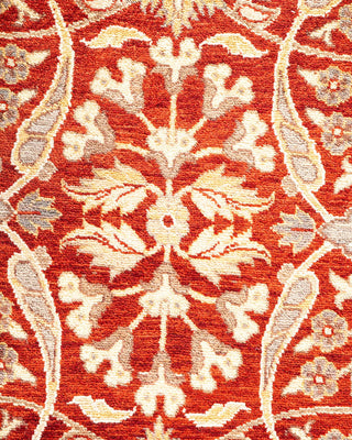 Traditional Mogul Orange Wool Area Rug 8' 1" x 10' 1" - Solo Rugs