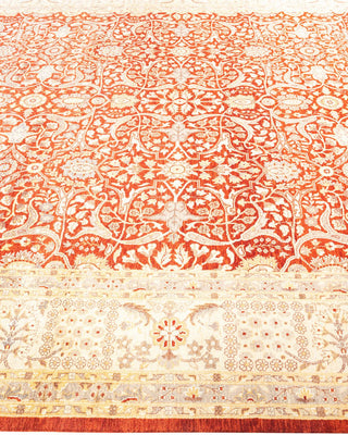 Traditional Mogul Orange Wool Area Rug 8' 1" x 10' 1" - Solo Rugs