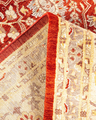 Traditional Mogul Orange Wool Area Rug 8' 1" x 10' 1" - Solo Rugs