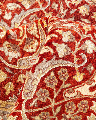 Traditional Mogul Orange Wool Area Rug 8' 1" x 10' 1" - Solo Rugs