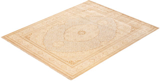 Traditional Mogul Ivory Wool Area Rug 8' 0" x 10' 0" - Solo Rugs