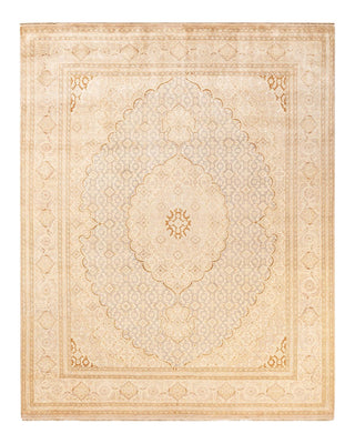 Traditional Mogul Ivory Wool Area Rug 8' 0" x 10' 0" - Solo Rugs