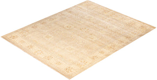 Traditional Mogul Beige Wool Area Rug 8' 2" x 10' 2" - Solo Rugs