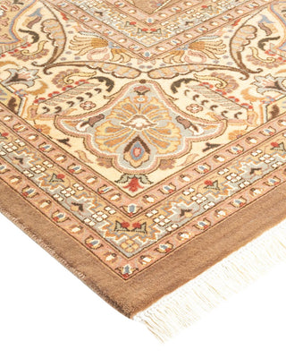 Traditional Mogul Beige Wool Area Rug 8' 3" x 10' 4" - Solo Rugs