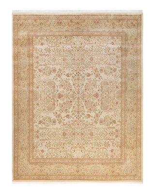 Traditional Mogul Ivory Wool Area Rug 8' 3" x 10' 5" - Solo Rugs