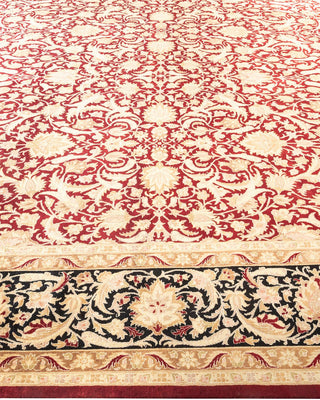 Traditional Mogul Red Wool Area Rug 9' 2" x 12' 5" - Solo Rugs