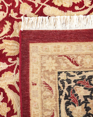 Traditional Mogul Red Wool Area Rug 9' 2" x 12' 5" - Solo Rugs