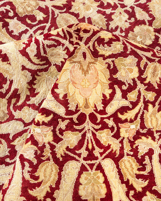 Traditional Mogul Red Wool Area Rug 9' 2" x 12' 5" - Solo Rugs
