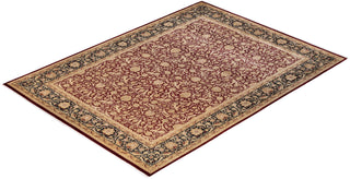 Traditional Mogul Red Wool Area Rug 9' 2" x 12' 5" - Solo Rugs