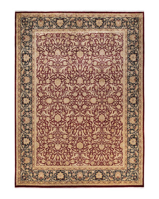 Traditional Mogul Red Wool Area Rug 9' 2" x 12' 5" - Solo Rugs