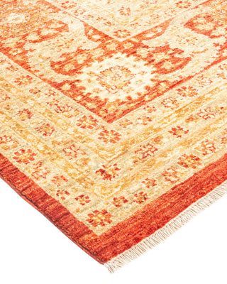 Traditional Mogul Orange Wool Area Rug 8' 3" x 11' 3" - Solo Rugs