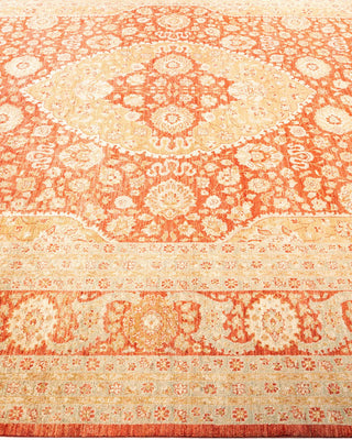 Traditional Mogul Orange Wool Area Rug 8' 3" x 11' 3" - Solo Rugs