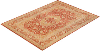 Traditional Mogul Orange Wool Area Rug 8' 3" x 11' 3" - Solo Rugs