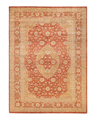 Traditional Mogul Orange Wool Area Rug 8' 3" x 11' 3" - Solo Rugs