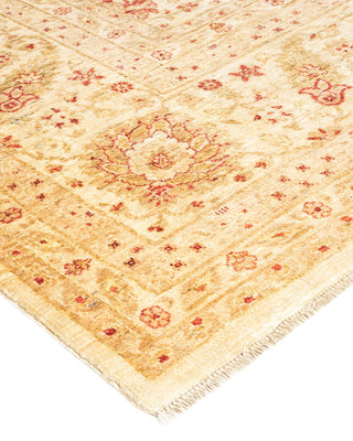 Contemporary Eclectic Ivory Wool Area Rug 9' 1" x 11' 5" - Solo Rugs