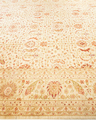 Contemporary Eclectic Ivory Wool Area Rug 9' 1" x 11' 5" - Solo Rugs