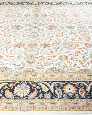 Traditional Mogul Ivory Wool Area Rug 9' 2" x 12' 7" - Solo Rugs