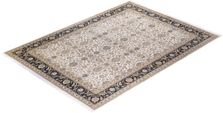 Traditional Mogul Ivory Wool Area Rug 9' 2" x 12' 7" - Solo Rugs