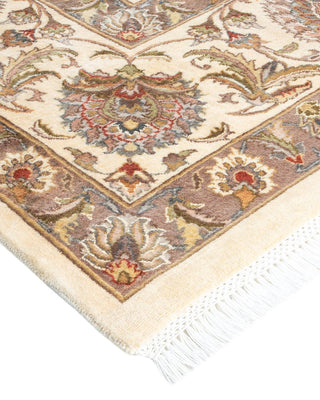 Traditional Mogul Ivory Wool Area Rug 9' 2" x 12' 5" - Solo Rugs