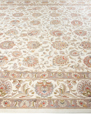 Traditional Mogul Ivory Wool Area Rug 9' 2" x 12' 5" - Solo Rugs