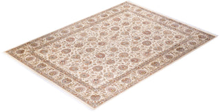 Traditional Mogul Ivory Wool Area Rug 9' 2" x 12' 5" - Solo Rugs