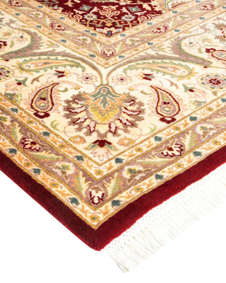 Traditional Mogul Red Wool Area Rug 9' 2" x 12' 7" - Solo Rugs