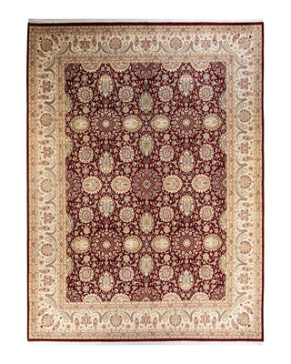 Traditional Mogul Red Wool Area Rug 9' 2" x 12' 7" - Solo Rugs