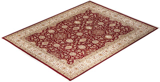 Traditional Mogul Red Wool Area Rug 9' 3" x 11' 10" - Solo Rugs