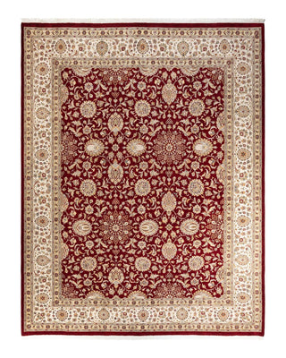 Traditional Mogul Red Wool Area Rug 9' 3" x 11' 10" - Solo Rugs