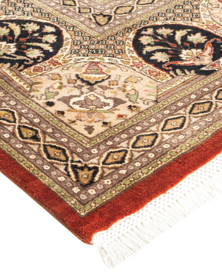 Traditional Mogul Orange Wool Area Rug 9' 1" x 12' 6" - Solo Rugs