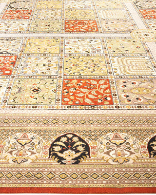 Traditional Mogul Orange Wool Area Rug 9' 1" x 12' 6" - Solo Rugs