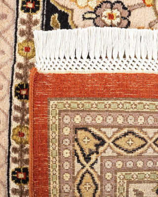 Traditional Mogul Orange Wool Area Rug 9' 1" x 12' 6" - Solo Rugs
