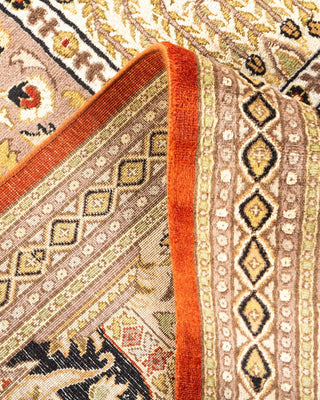 Traditional Mogul Orange Wool Area Rug 9' 1" x 12' 6" - Solo Rugs