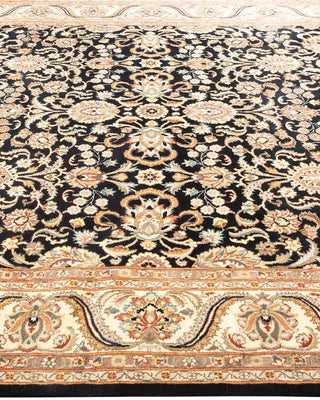 Traditional Mogul Black Wool Area Rug 5' 10" x 10' 3" - Solo Rugs
